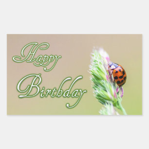 Joyeux autocollants d'anniversaire avec un coccine