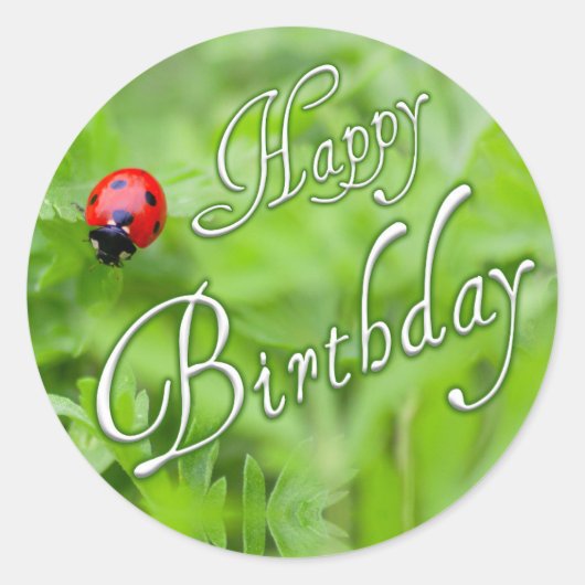 Joyeux autocollants d'anniversaire avec un coccine (Devant)