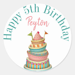 Joyeux autocollants d'anniversaire personnalisés