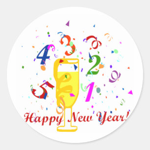 joyeux autocollants de la nouvelle année