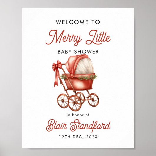 Joyeux Baby shower de Noël Affiche de bienvenue (Devant)