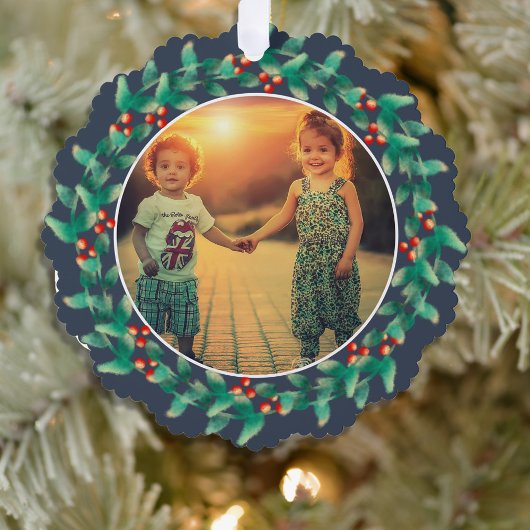 Joyeux baies de Noël photo Papier Ornement carte