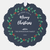 Joyeux baies de Noël photo Papier Ornement carte (Verso)