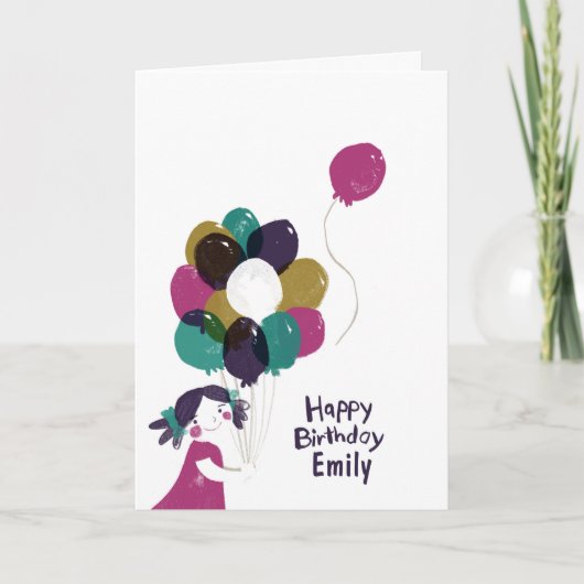 Joyeux Ballons de carte d'anniversaire (Devant)