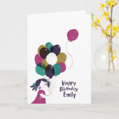 Joyeux Ballons de carte d'anniversaire (Fleur jaune)