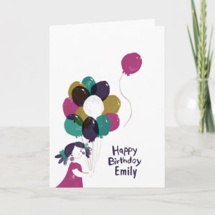 Joyeux Ballons de carte d'anniversaire