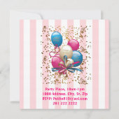 Joyeux Balloons Invitation Carte AnniversaireBande (Dos)