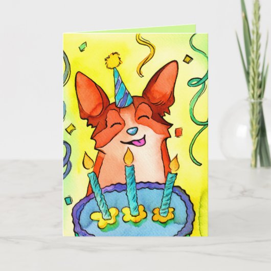Joyeux Barkday ! Carte d'anniversaire de Corgi (Devant)