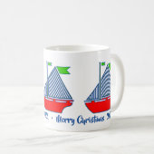 Joyeux bateau à voile Noël Mug (Devant droit)