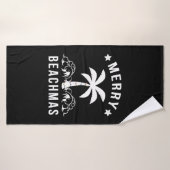 Joyeux Beachmas Palm Tree Beach Noël (Serviette de bain)