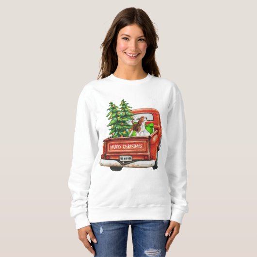 Joyeux Beagle de Noël Sweatshirt chien (Devant entier)