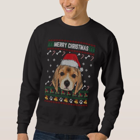 Joyeux Beagle de Noël Ugly Xmas Sweat (Devant)