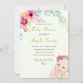 Joyeux bébé fille douche Invitation Concevoir votr (Devant)