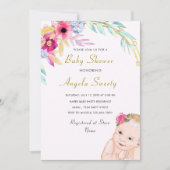 Joyeux bébé fille douche Invitation votre propre d (Devant)