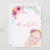 Joyeux bébé fille douche Invitation votre propre d (Dos)