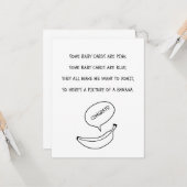 Joyeux bébé Joyeux Carte avec banane (Devant/Arrière en situation)