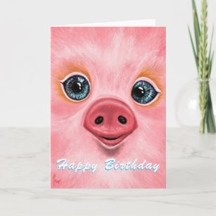 Joyeux bébé porc carte d'anniversaire drôle