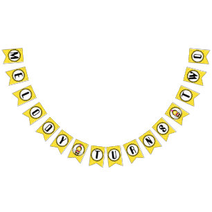 Joyeux Bee Girl Birthday Bunting Drapeau