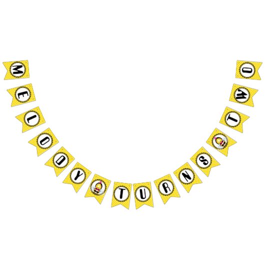 Joyeux Bee Girl Birthday Bunting Drapeau (Tout)
