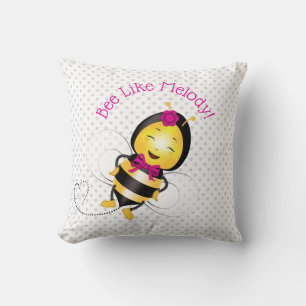 Joyeux Bee Girl Jouer des oreillers