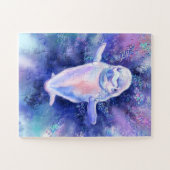 Joyeux Beluga baleine nage Puzzle cadeau (Horizontal)