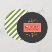 Joyeux Berries Floral Ornement Carte de vacances (Devant / Derrière)