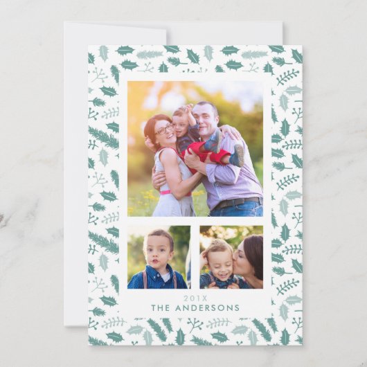 Joyeux Berry 3 Photo Carte verte de Noël (Devant)