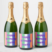 Joyeux Bestie Anniversaire Sparkling Vin Étiquette (Bouteilles)