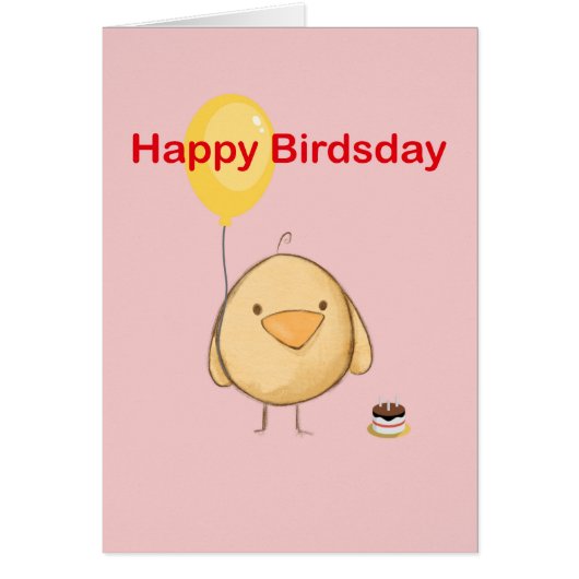Joyeux Birdsday Bird Theme Birthday Greeting Card (Devant)