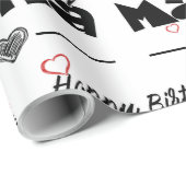 Joyeux Birthday Mama Papier cadeau (Coin rond)