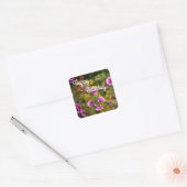 Joyeux BIrthday Zebra Hollyhock Flowers Stickers (Enveloppe)