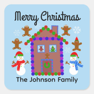 Joyeux bonhomme de neige et maison #3 Stickers