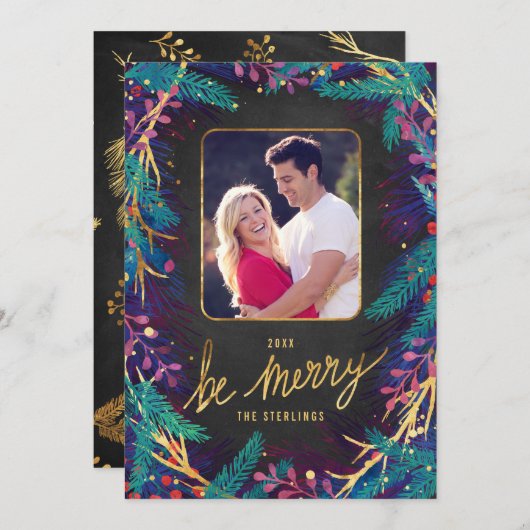 Joyeux Botaniques Carte photo de vacances (Devant / Derrière)