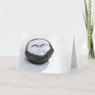 Joyeux Bouddha avec la carte du Nouvel An du visag