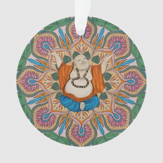 Joyeux Bouddha Souriant Bodhi Leaf Mandala (devant)