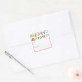 Joyeux + Bright Christmas Cadeau Sticker (Enveloppe)