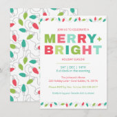 Joyeux + Bright Christmas Party Invitation (Devant / Derrière)