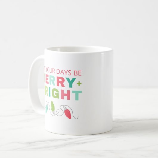 Joyeux + Bright Modern Christmas Mug (Devant gauche)
