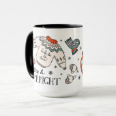Joyeux & Brrright Vêtements d'hiver Mug de Noël (Devant gauche)