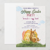 Joyeux Brunch de Pâques et invitation à la chasse (Devant / Derrière)