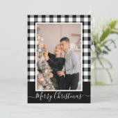 Joyeux Buffalo de Noël Plaid Photo Carte de Noël (Debout devant)