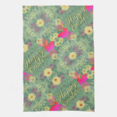 Joyeux Bunnies Floraux de Pâques Serviettes de cui (Vertical)