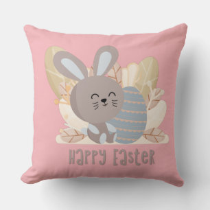 Joyeux Bunny Peach Polka Coussin