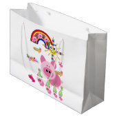 Joyeux Cadeau Anniversaire Sac Cochon Rose (Devant Angle)