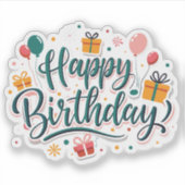 Joyeux cadeau d'anniversaire autocollant (Devant)