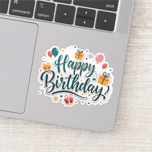 Joyeux cadeau d'anniversaire autocollant