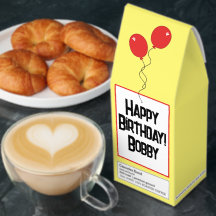 Joyeux cadeau d'anniversaire Ballons rouges café r