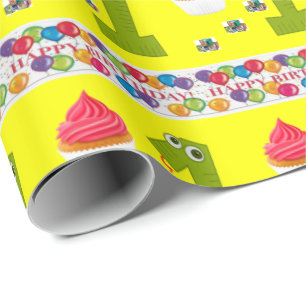 Joyeux cadeau d'anniversaire Papier enveloppant un