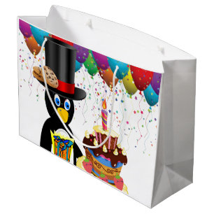 Joyeux cadeau d'anniversaire Pingouin sac cadeau