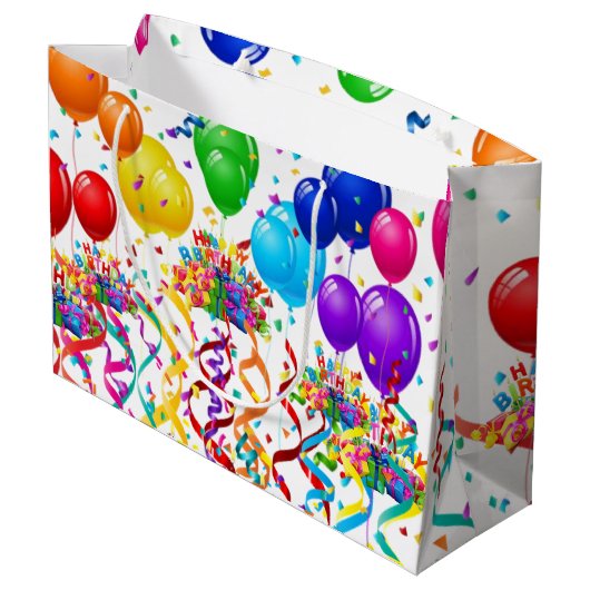 Joyeux cadeau d'anniversaire Sac Confetti Ballons (Dos Angle)
